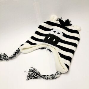 PUGS Trapper Flapper Hat Fleece Lined O/S Mohawk Fringe Chullo Ushanka